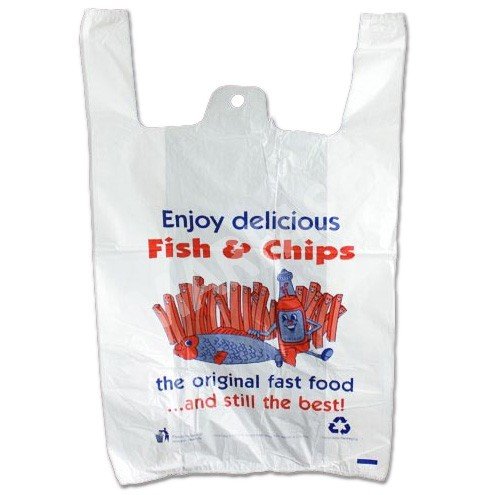 Fish and Chips Printed Bag 11"x17"x21"