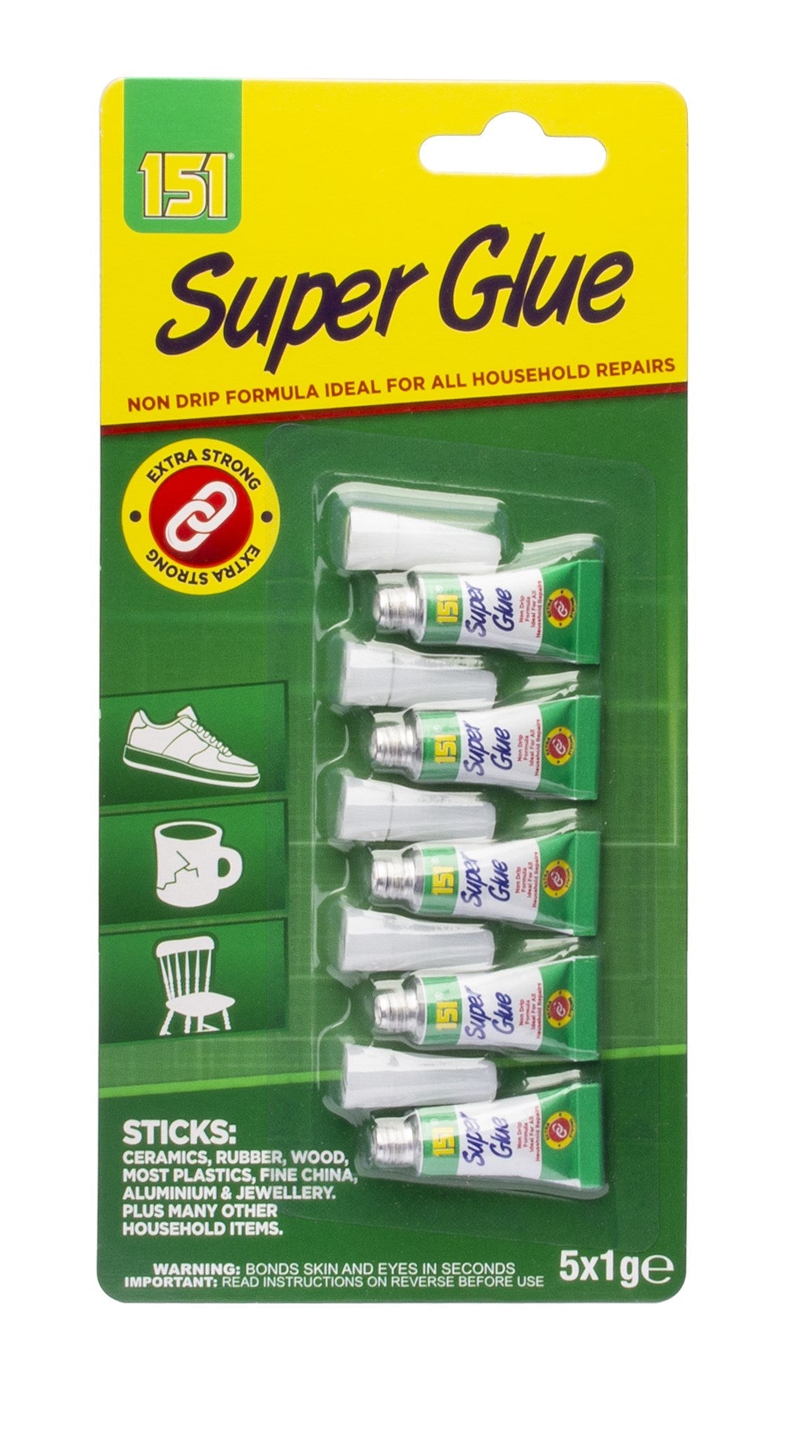151 Super Glue 5pk x 1g