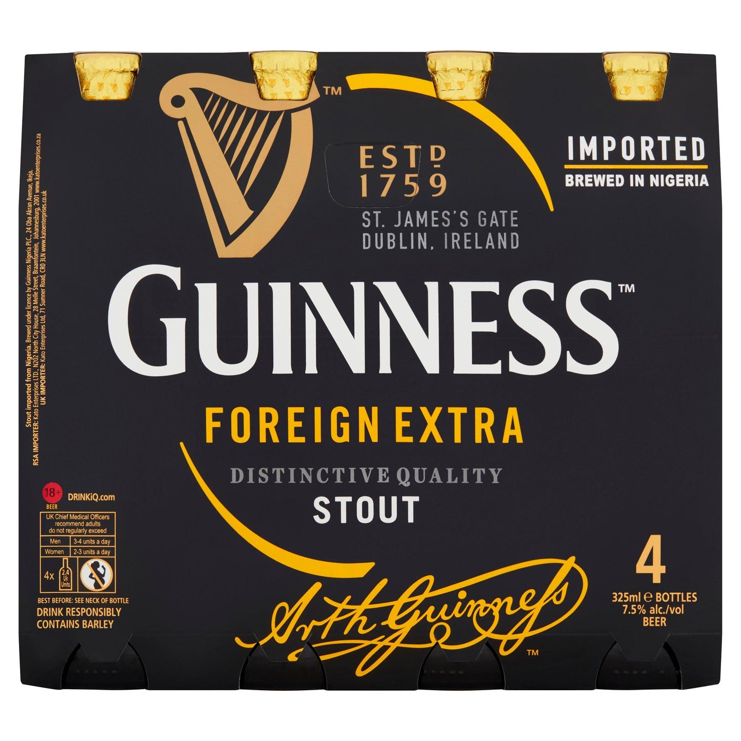 GUINNESS FOREIGN EXTRA 6x4x325ml 7.5% ALC./VOL
