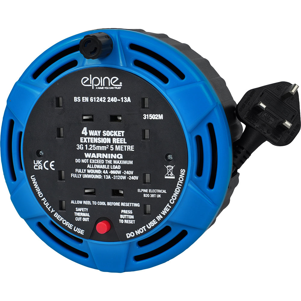 5M Cable Reel 4 Gang