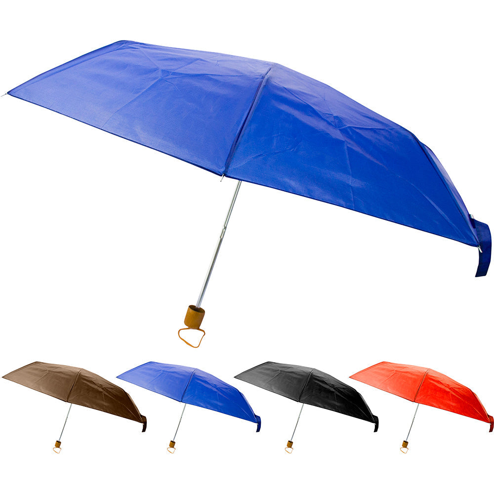 3 Fold Super Mini Umbrella - Wooden - Assorted Colours