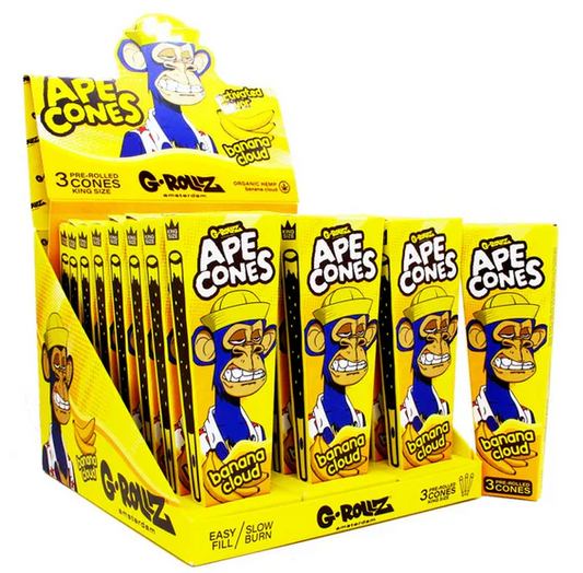 G-Rollz Ape Cones Banana Cloud 3 Cones 24 Pack