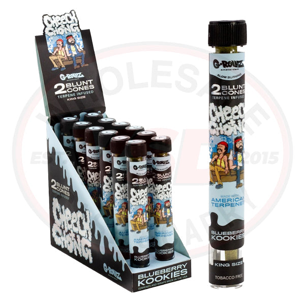 G-ROLLZ Blunt Cones (Cheech & Chong) - 12 Tubes Per Box - 2 Cones Per Tube - Blueberry Kookies