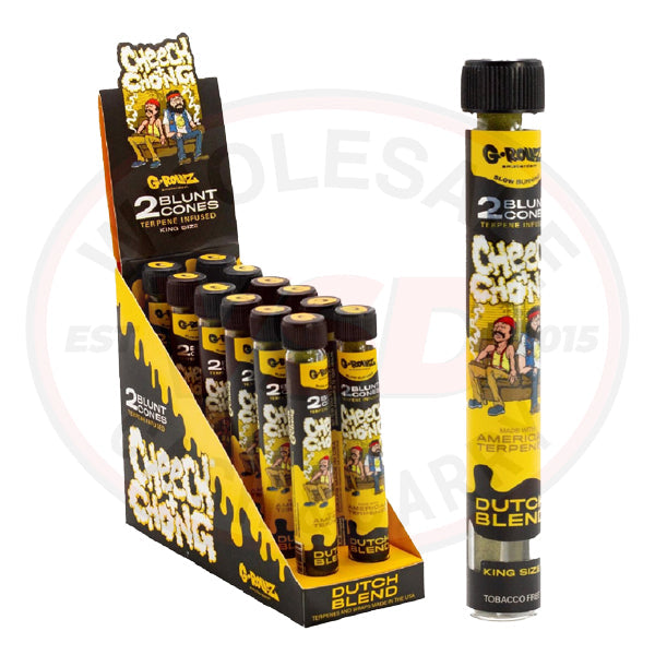 G-ROLLZ Blunt Cones (Cheech & Chong) - 12 Tubes Per Box - 2 Cones Per Tube - Dutch Blend