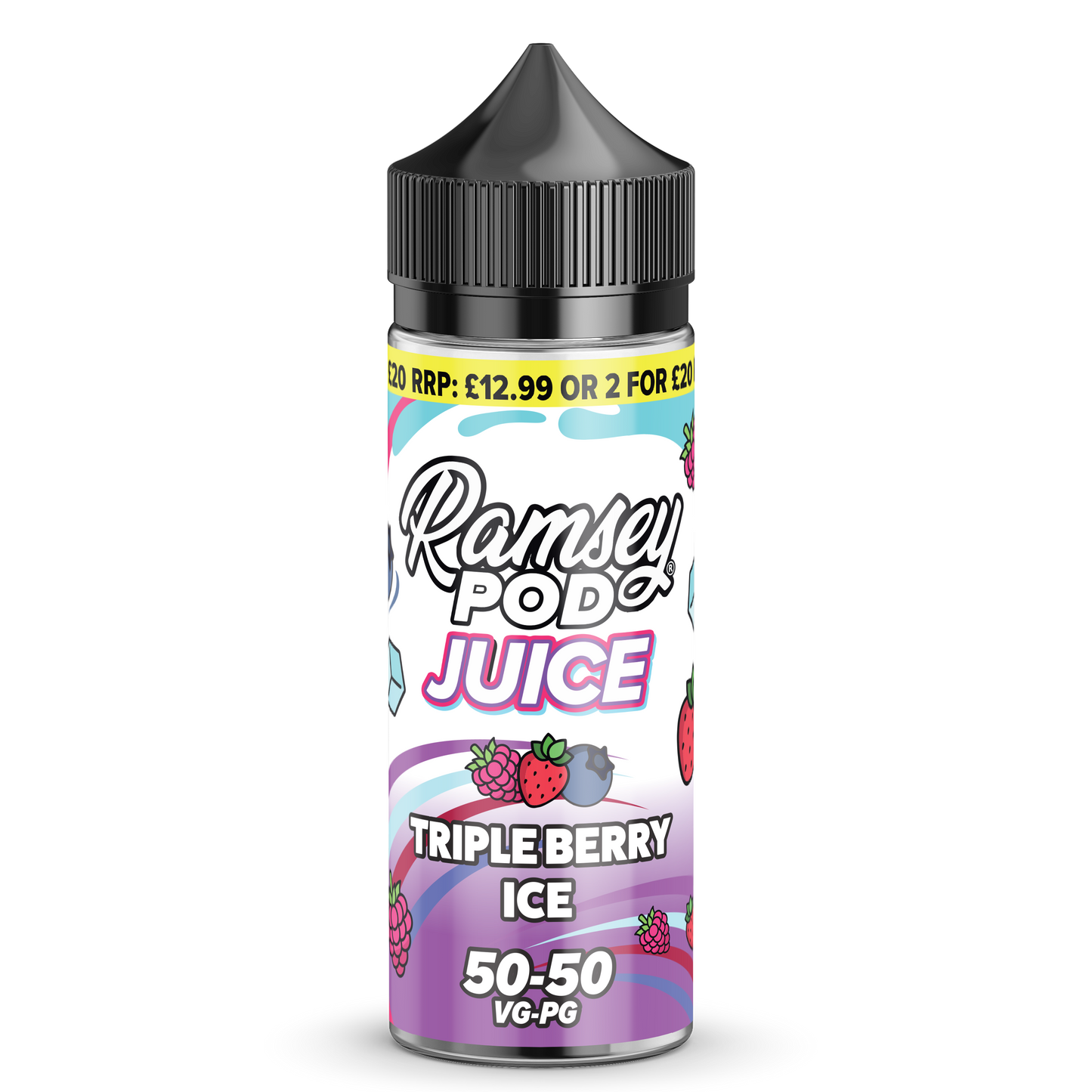 Triple Berry Ice by Ramsey Pod Juice 50/50 100ml Shortfill