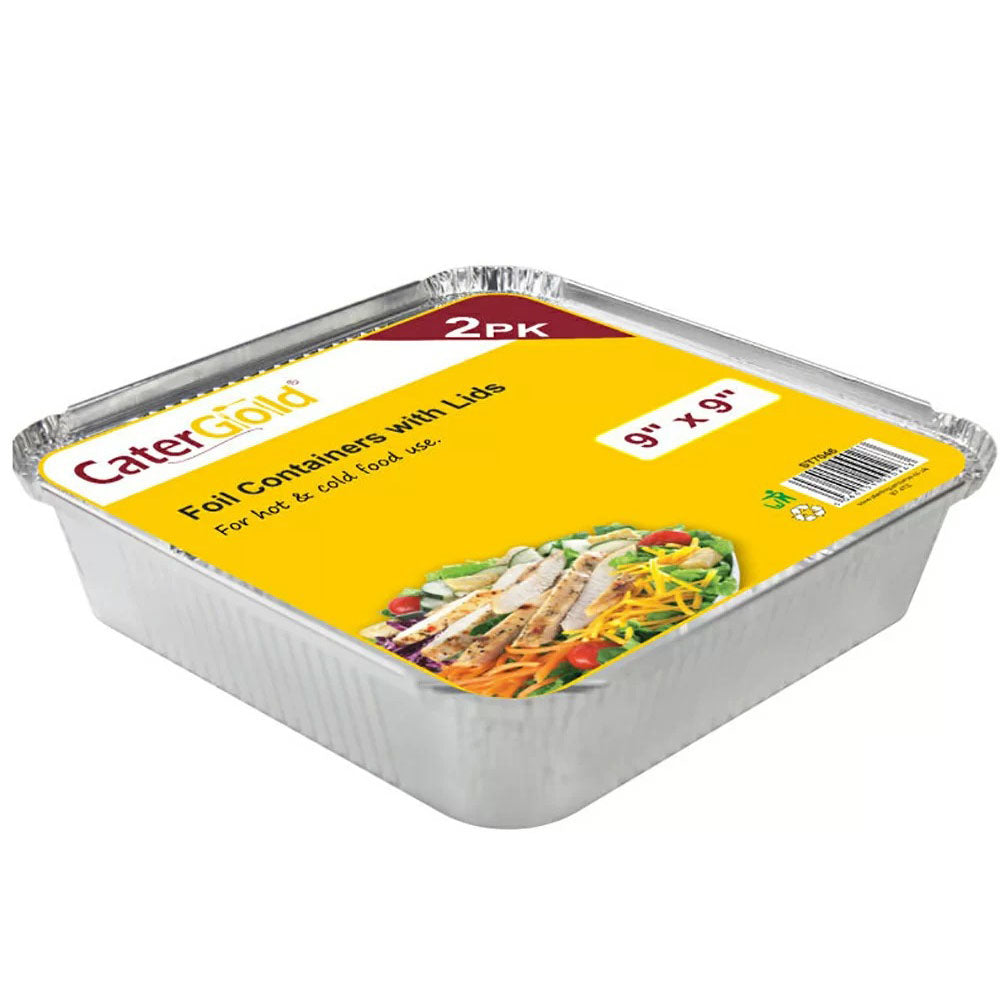 Aluminium Foil Container With Lids 9" 2pk