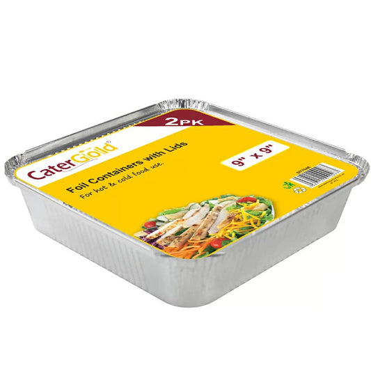 Aluminium Foil Container With Lids 9" 2pk