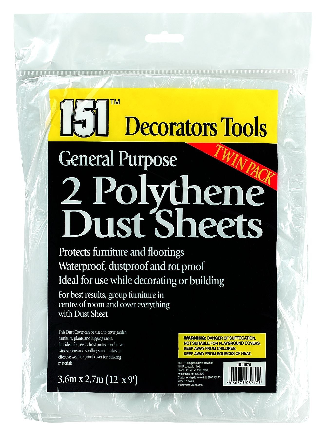 2 Polythene Dust Sheets