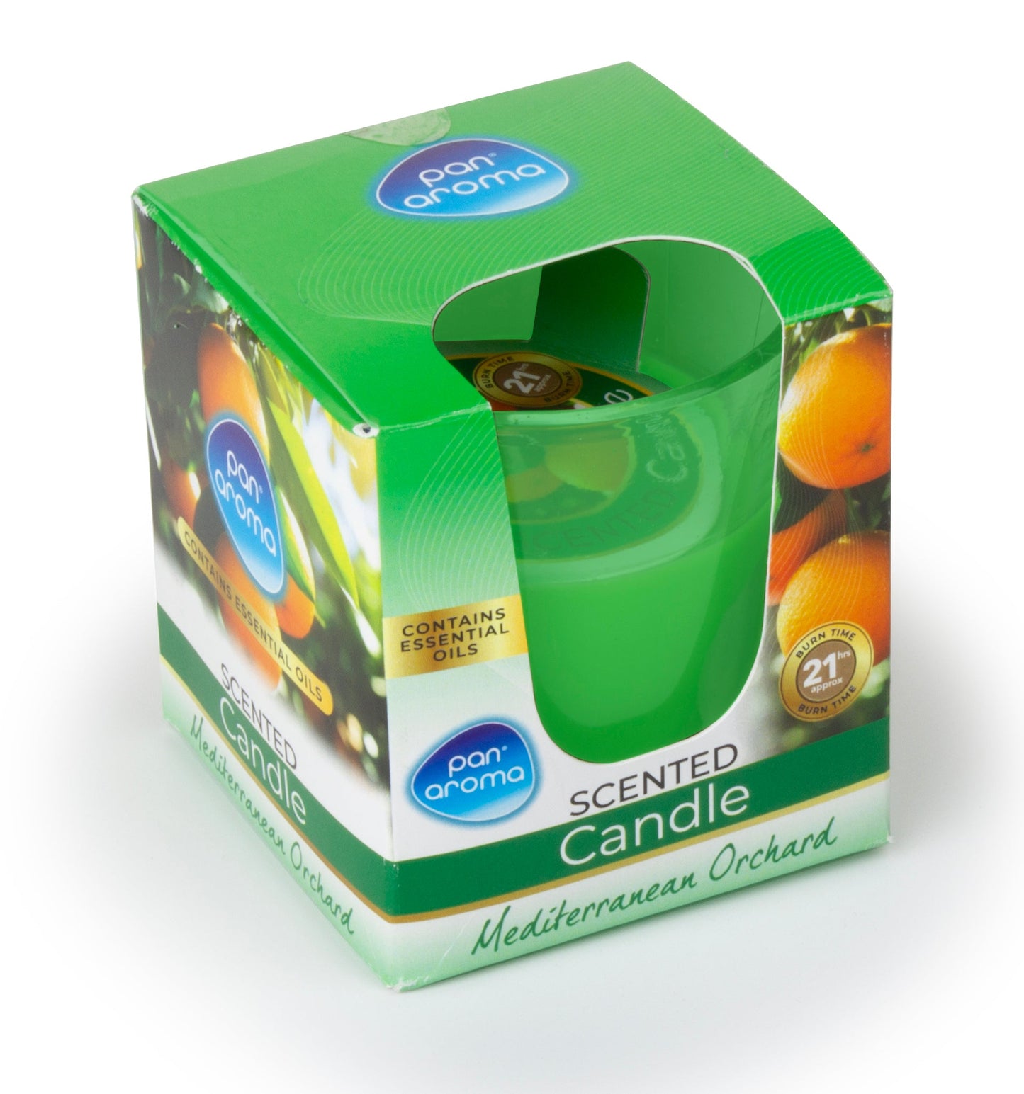 Pan Aroma Colour Glass Candle Mediterranean Orchard