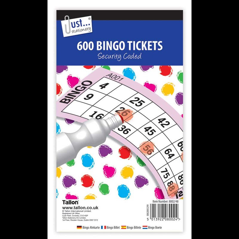 Jumbo Bingo Tickets 21 x 12cm