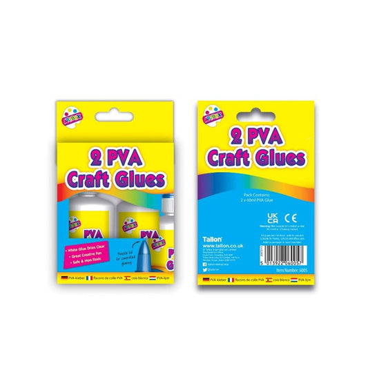 2 x 40ml White PVA Glue Bottles