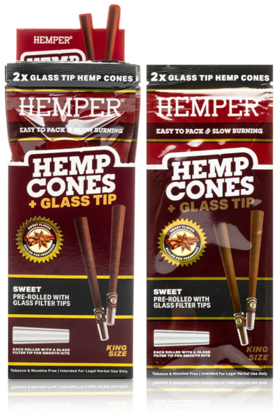Hemper CONES KING Sweet 2PK + Glass Tip