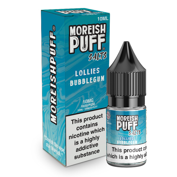 Moreish Puff Salts Bubblegum Lollies 10ml Nic Salt-10mg