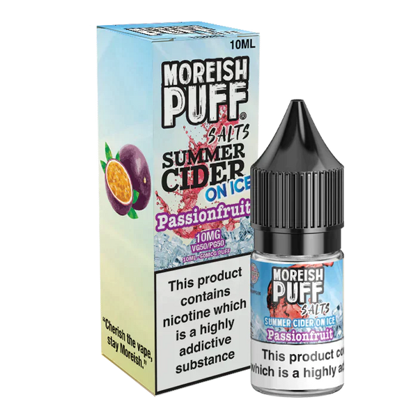 Moreish Puff Passionfruit Summer Cider on Ice 10ml Nic Salt