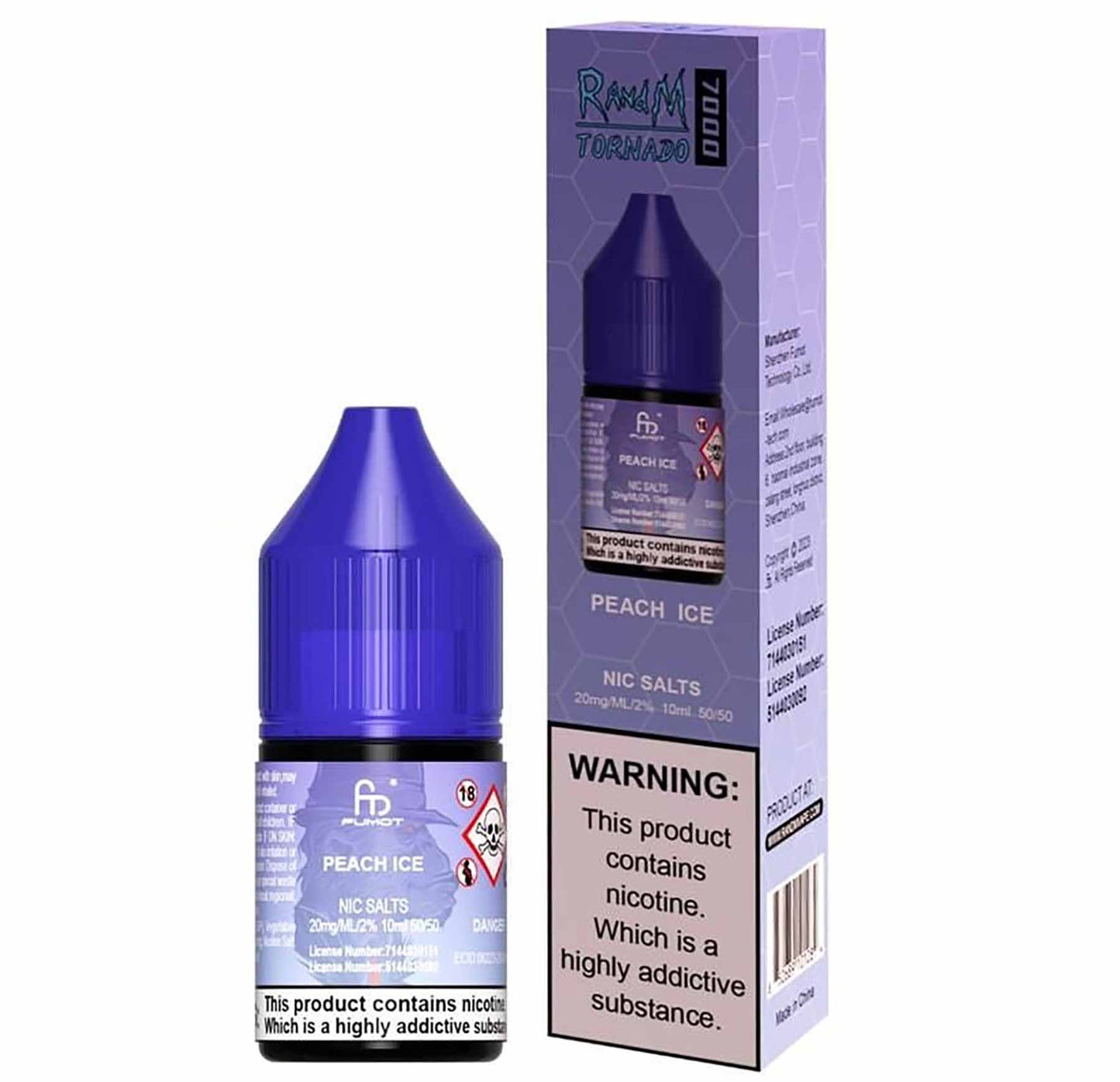 RandM 7000 Peach Ice 10ml Nic Salt