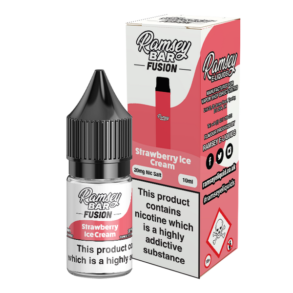 Ramsey Bar Fusion Strawberry Ice Cream 10ml Nic Salt