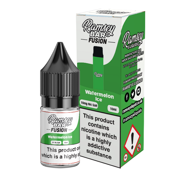 Ramsey Bar Fusion Watermelon Ice 10ml Nic Salt