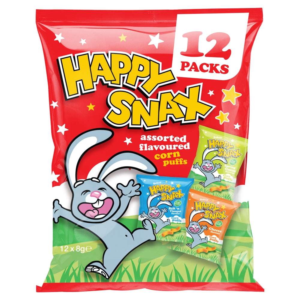 Happy Snax Assorted Flavoured Corn Puffs 20 x 12pk
