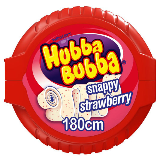 Hubba Bubba Chewing Gum Tape Strawberry 56g 12pk
