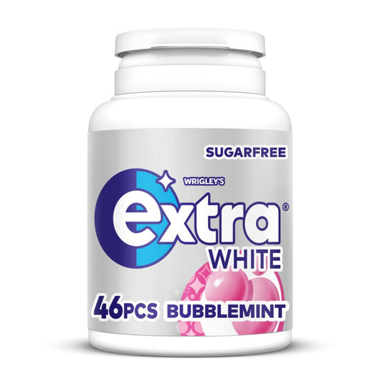 Extra White Bubblemint Gum Bottle 6 x 46pcs