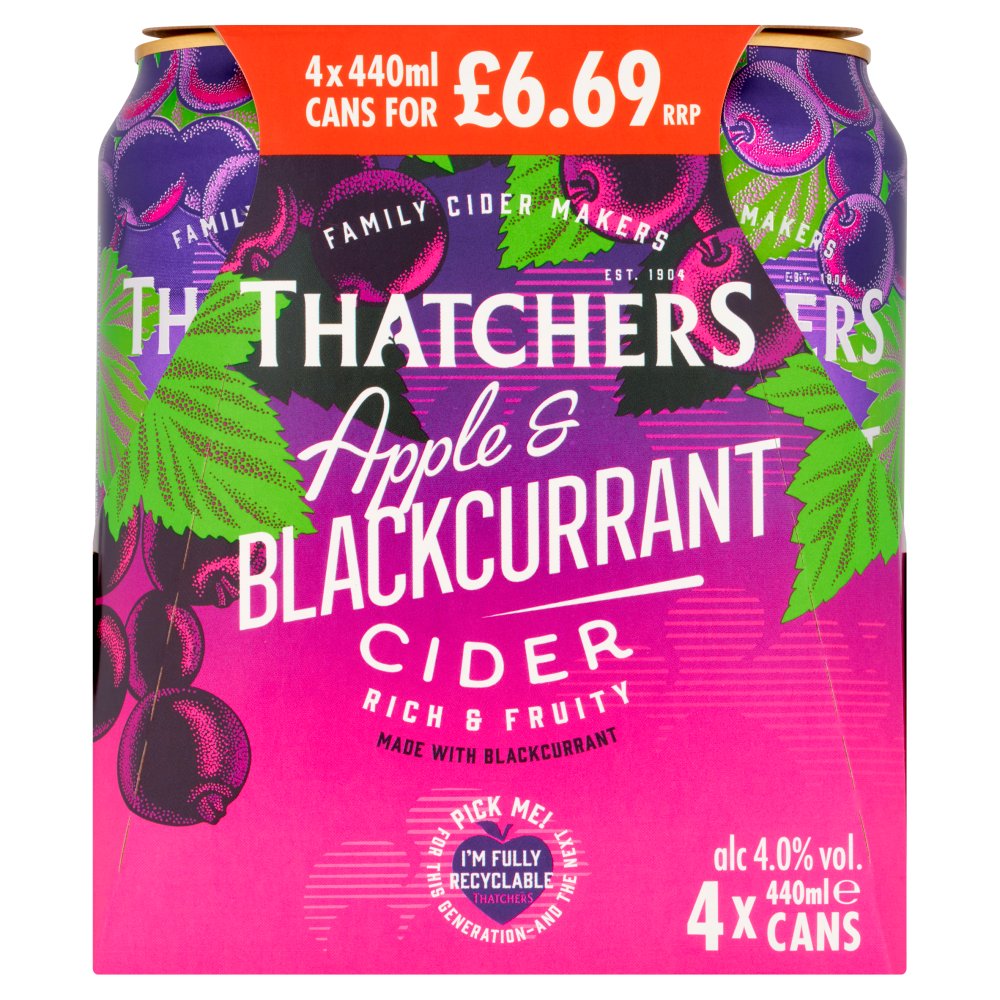 Thatchers Apple & Blackcurrant Cider 6x4x440ml PM£6.69