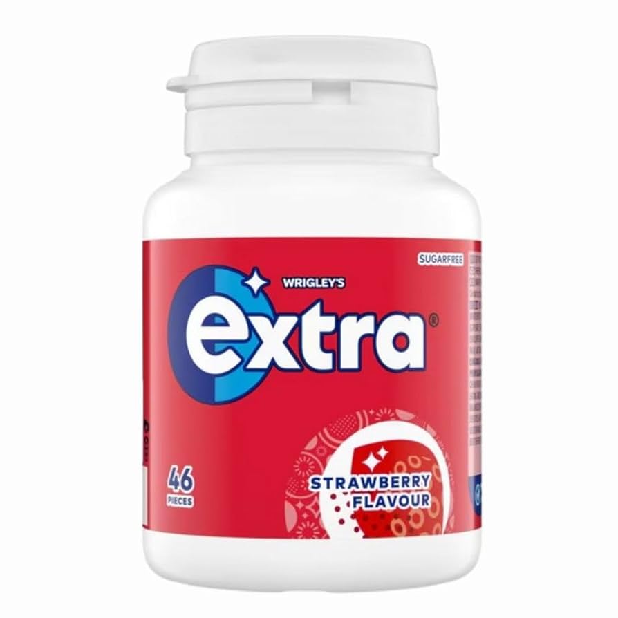 Extra Strawberry Gum Bottle 6 x 46pcs