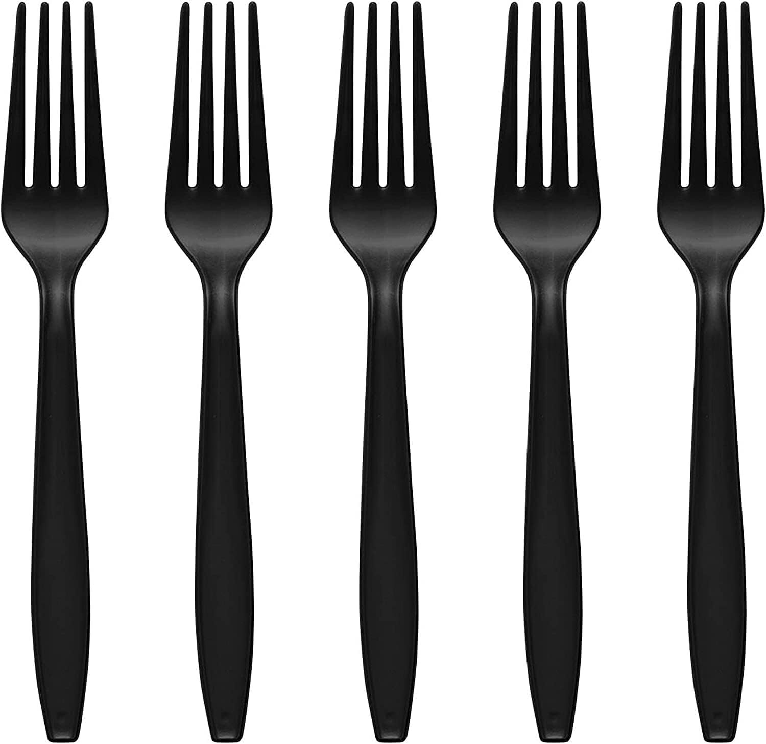 Black Reusable Plastic Forks 100pk