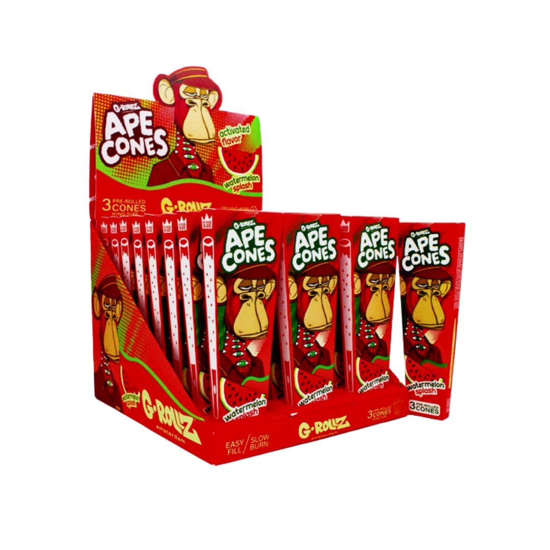 G-Rollz Ape Cones Watermelon Splash 3 Cones 24 Pack