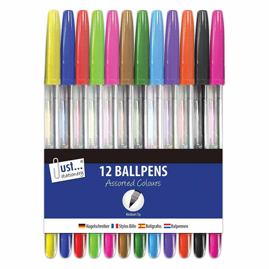 12 Assorted Ballpoint Pens