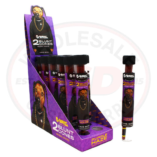 G-ROLLZ Blunt Cones - 12 Tubes Per Pack - 2 Cones Per Tube (Chamomile +Yerba Mate) - Purple Haze