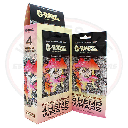 G-ROLLZ Hemp Wraps - 15 Per Box - 4 Per Pack - Russian Cream
