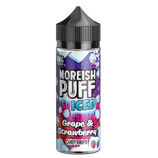 Moreish Puff Iced: Grape & Strawberry Candy Drops 0mg 100ml Shortfill E-Liquid