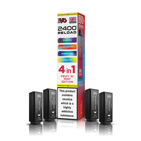 IVG 2400 Reload 4in1 Prefilled Pods Fruit N Mint Edition