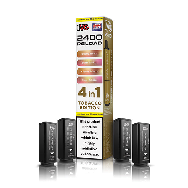 IVG 2400 Reload 4in1 Prefilled Pods Tobacco Edition