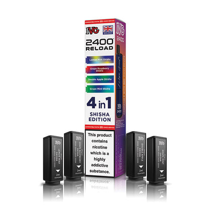 IVG 2400 Reload 4in1 Prefilled Pods Shisha Edition