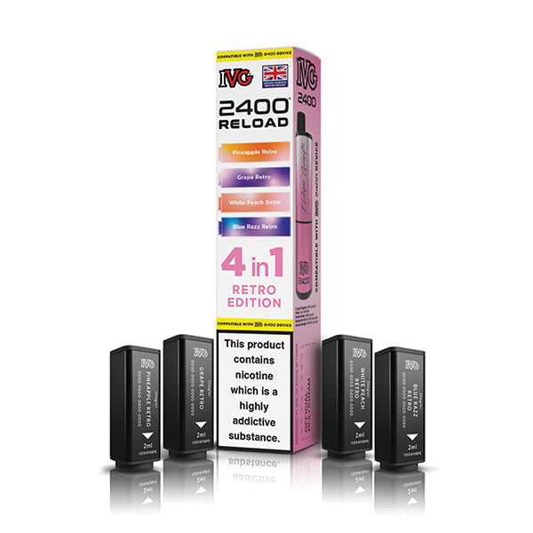 IVG 2400 Reload 4in1 Prefilled Pods Retro Edition