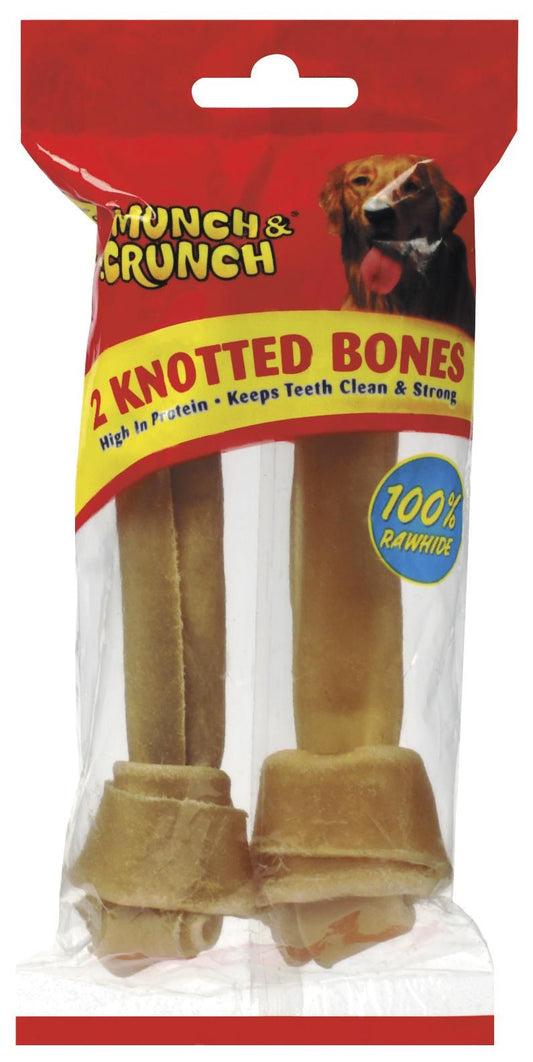 Munch & Crunch Knotted Bone 6 (Nat) 2pk
