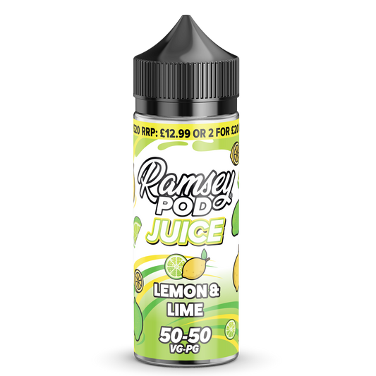 Lemon & Lime by Ramsey Pod Juice 50/50 100ml Shortfill