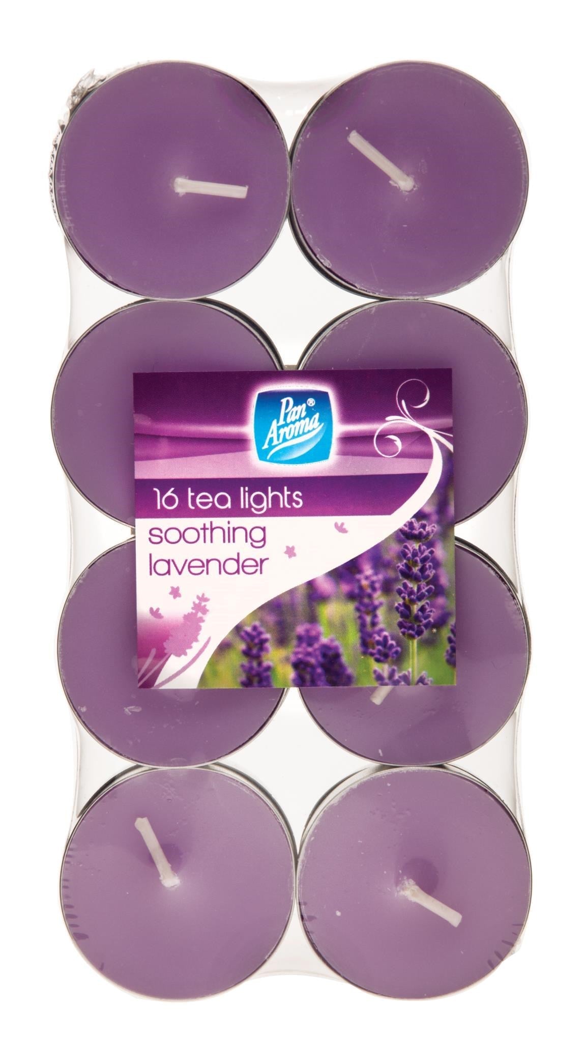 Pan Aroma Colour Tealights 16pk Soothing Lavender
