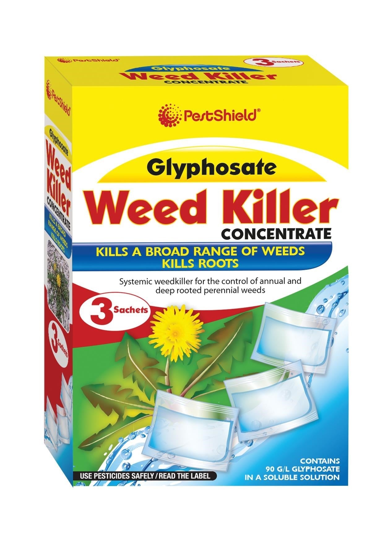 PestShield Glyphosate Weedkiller Con 3pk
