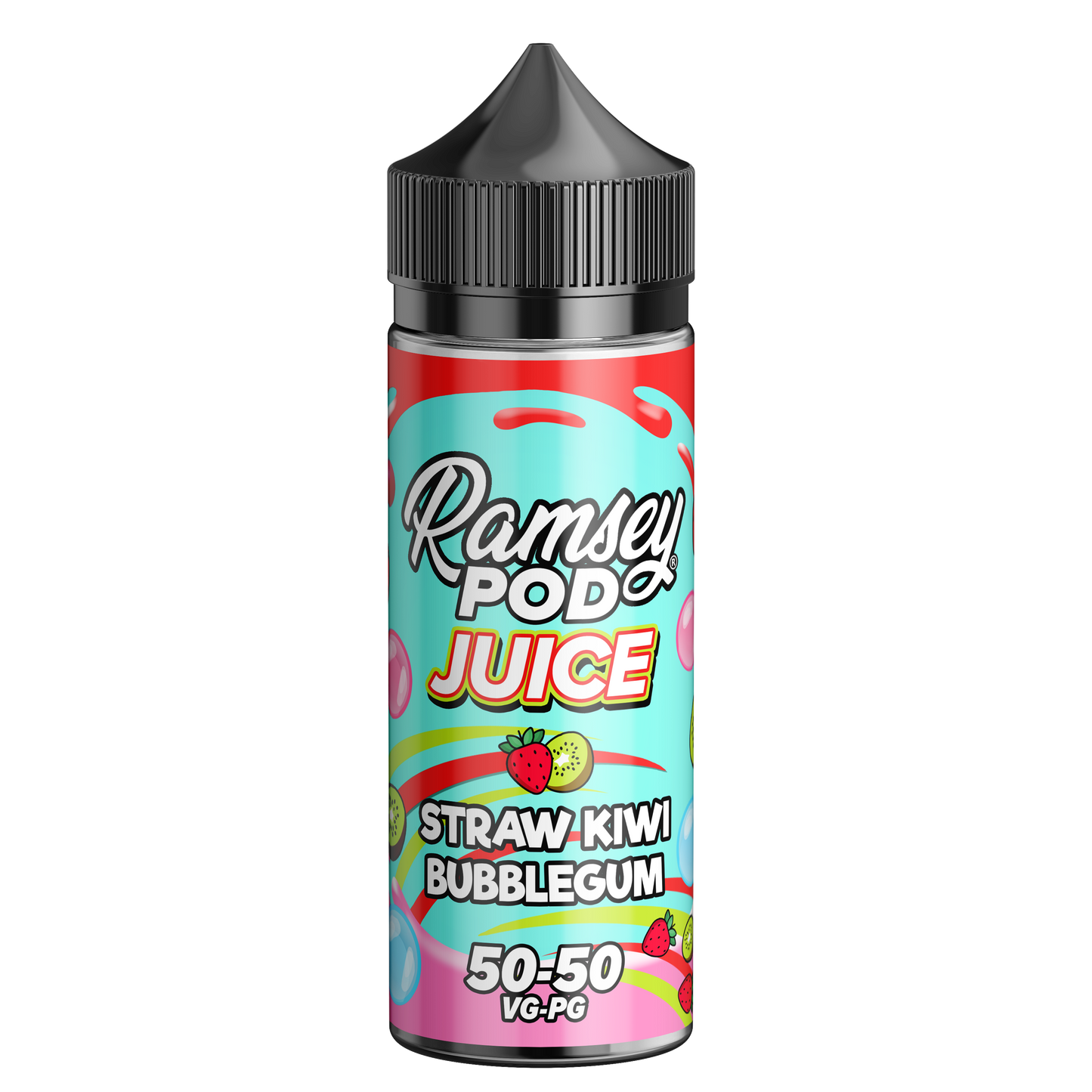 Straw Kiwi Bubblegum by Ramsey Pod Juice 100ml Short Fill