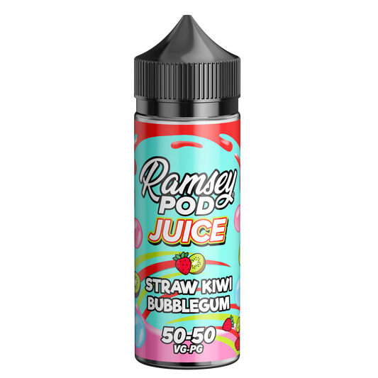 Straw Kiwi Bubblegum by Ramsey Pod Juice 100ml Short Fill