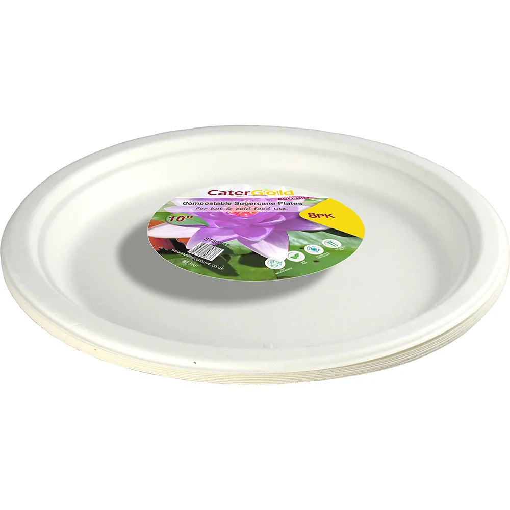 Eco-Bio Bagasse Plates 10" 8pk