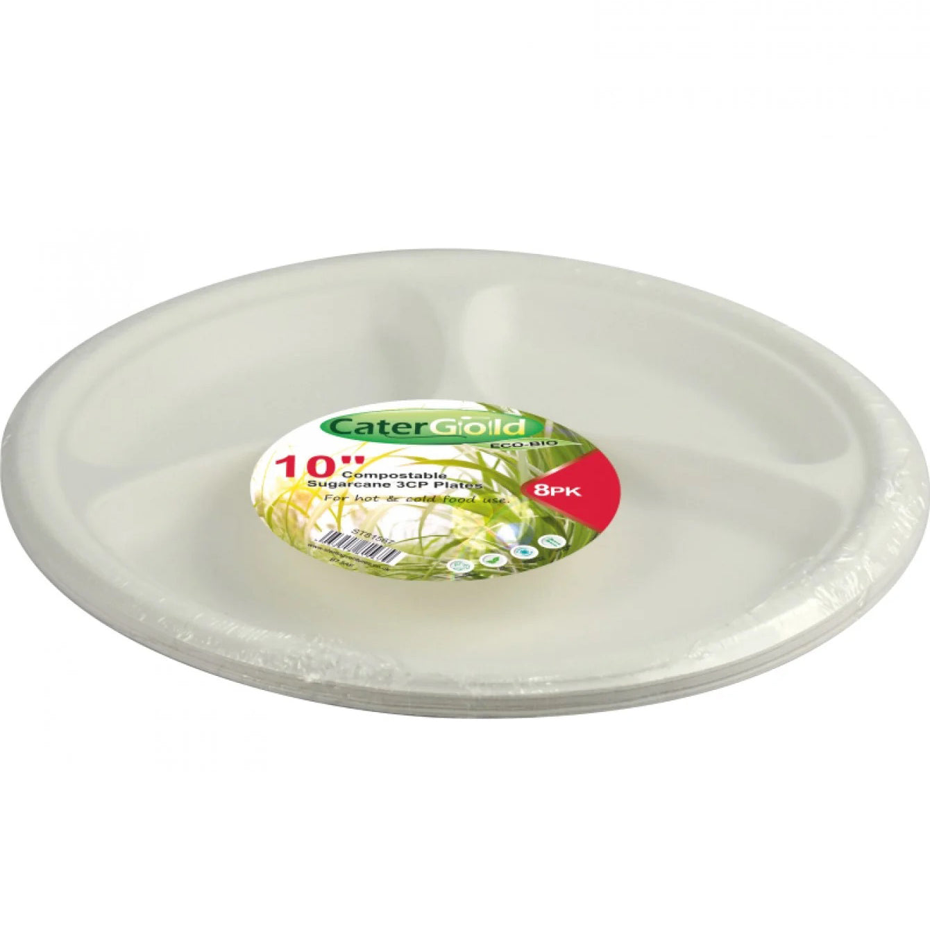 Eco-Bio Bagasse Plates 10" 3CP 8pk