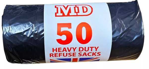 MD 50 Heavy Duty Refuse Sacks Bin Bags