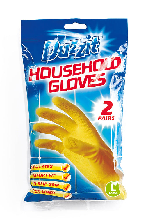 Duzzit Household Gloves 2 Pairs (L)
