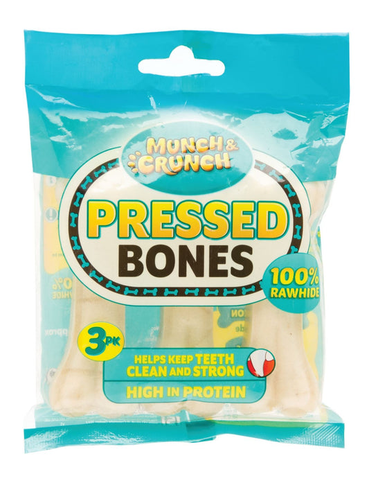 Munch & Crunch Pressed Bones (White) 3pk