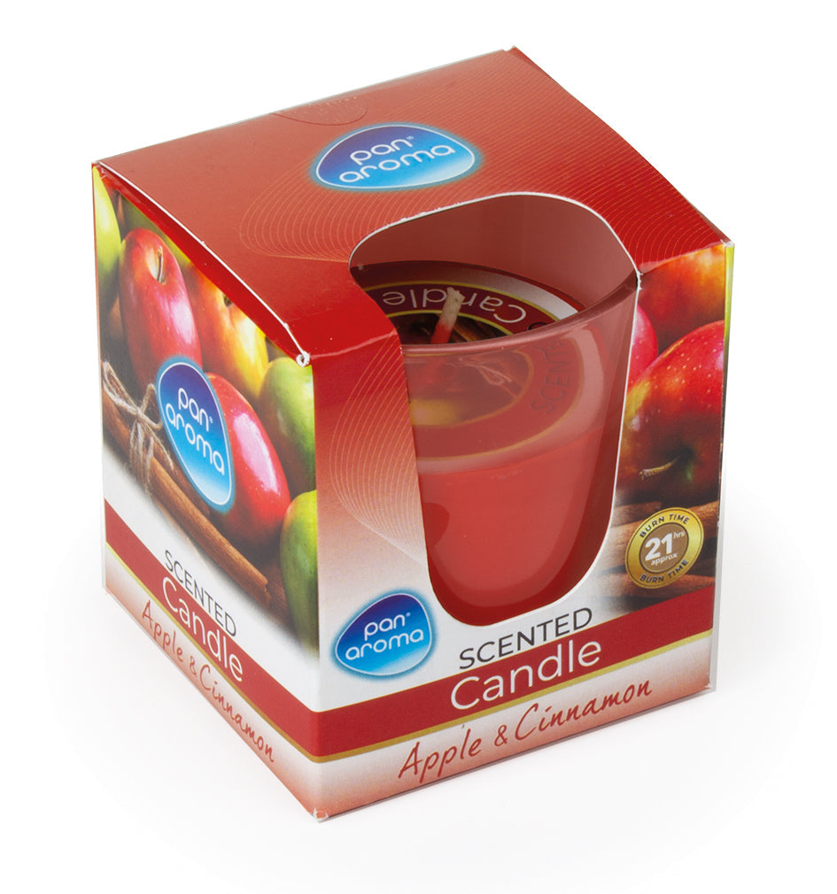 Pan Aroma Colour Glass Candle Apple and Cinnamon