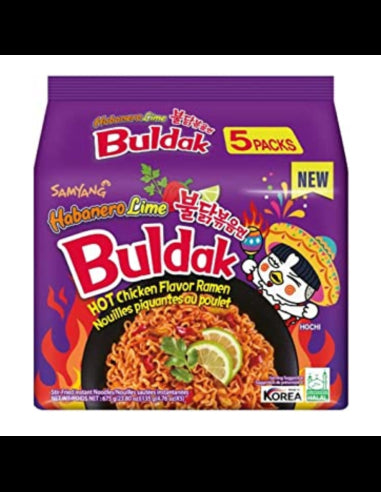 Buldak Noodles Habanero Lime Hot Chicken 130g x 5pks