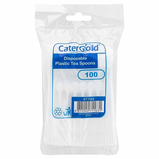 White Reusable Plastic Spoons 60PK